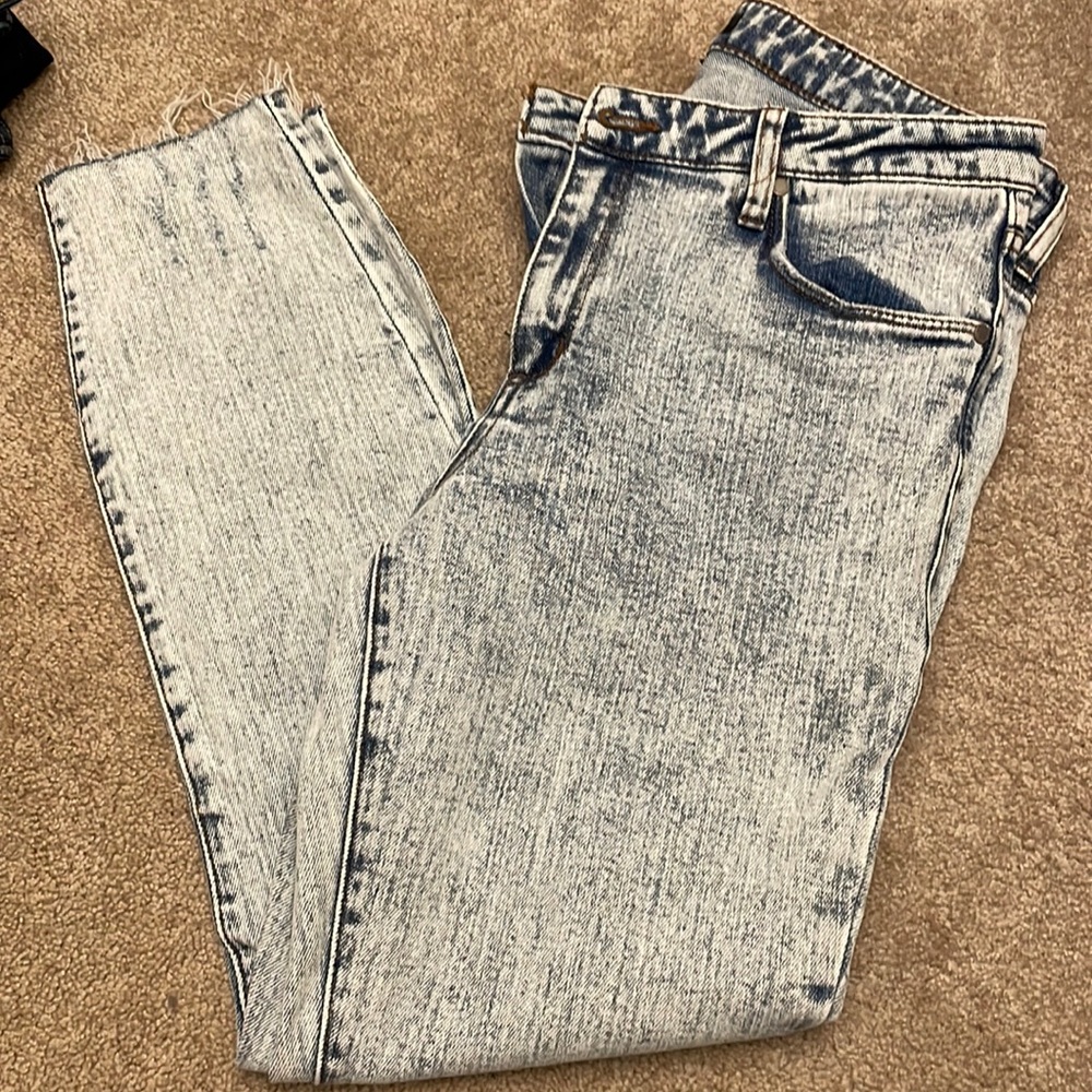 See Thru Soul High Rise Acid Wash Jeans